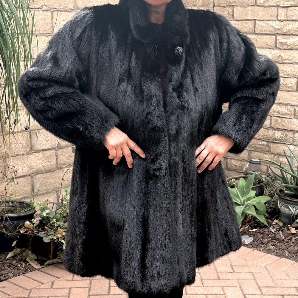 Vintage Black Mink Swing Coat